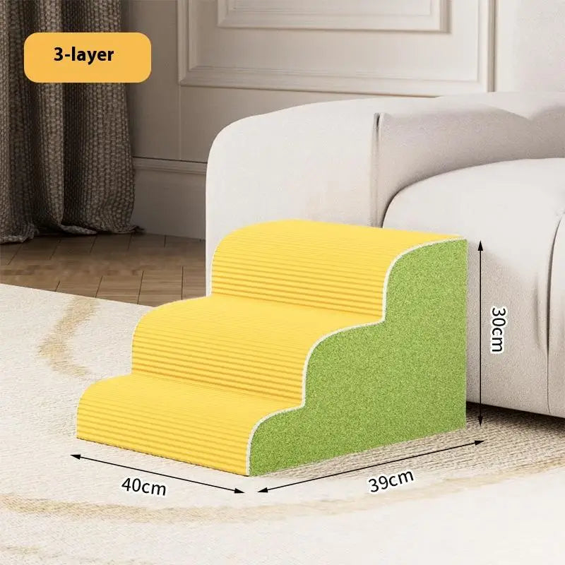 3/4 Tier Memory Foam Dog Stairs Ladder