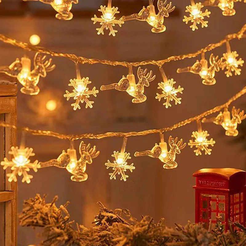 1.5-10meters 2025 Christmas String Lights Star Snowflake LED Light