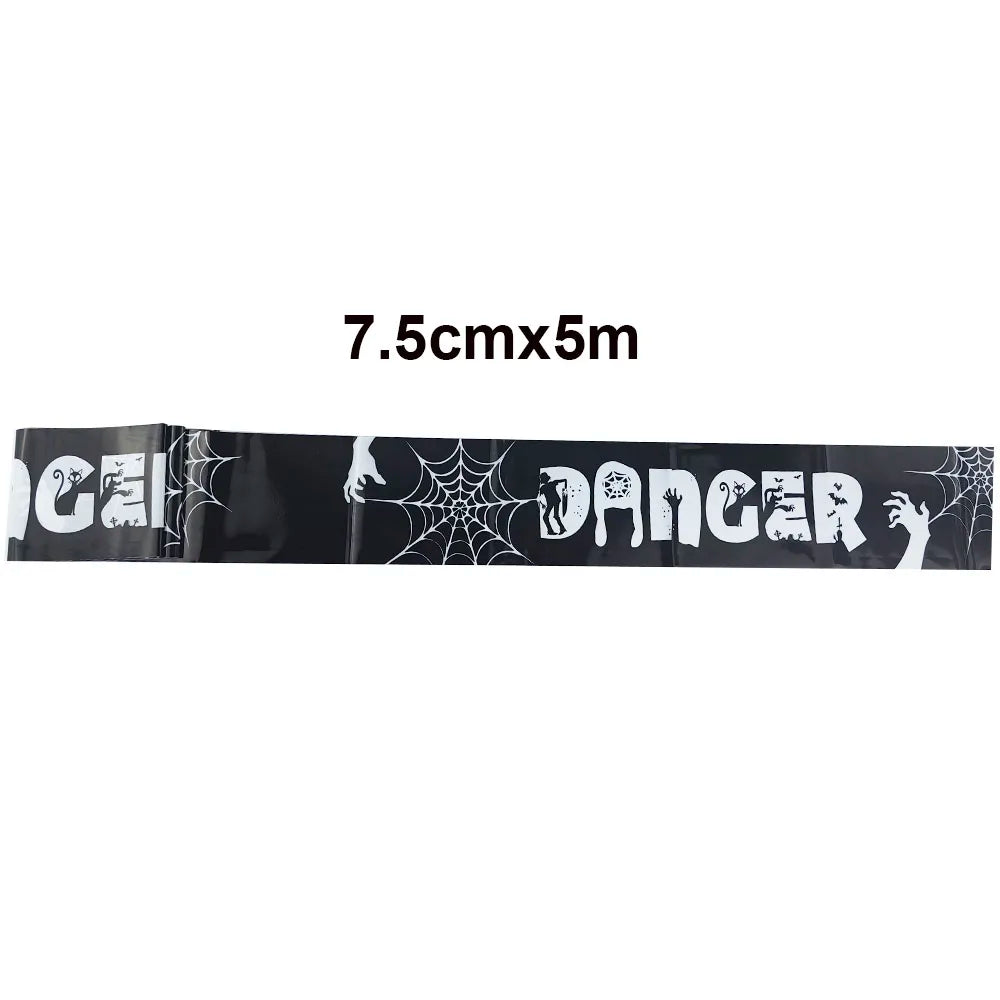 Halloween Caution Tape Decorations Scary Fright and Warning Tape for Zombie Party Horror Party Haunted House Decoration tape