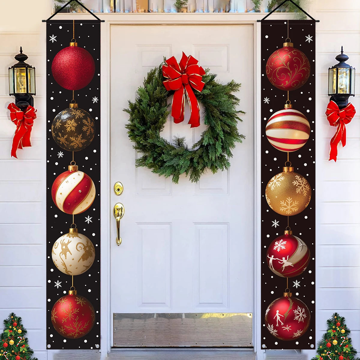 Christmas Hanging Door Banner Merry Christmas Decoration for Home