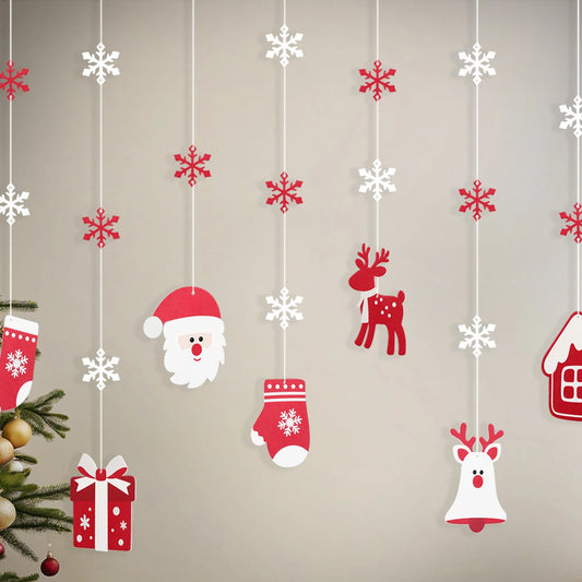 Christmas Background Wall Hanging Accessories Old Man Deer Tree