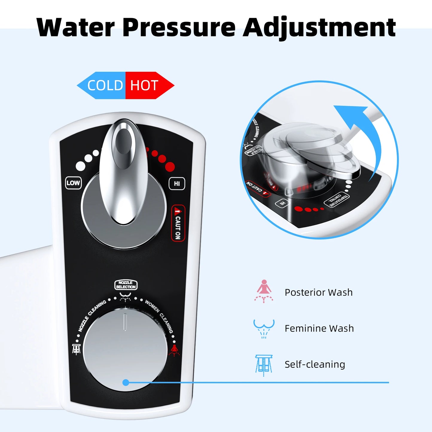 Bidet Attachment for Toilet, Hot and Cold Water Spray