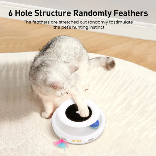 2-in-1 Smart Cat Toy Set – Automatic Feather & Rolling Ball Interactive Pet Toy (5 Modes)