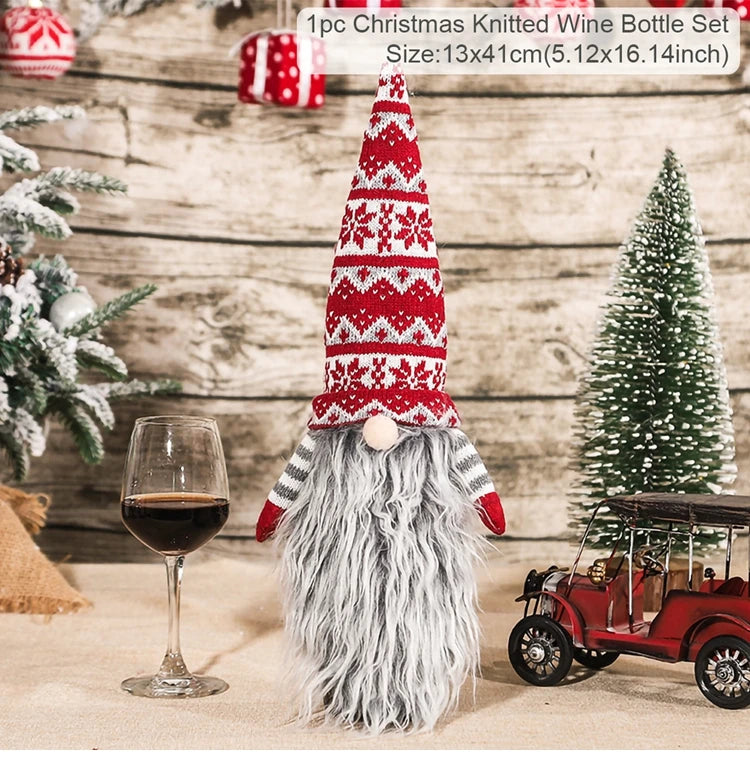 Christmas Wine Bottle Cover Merry Christmas Decorations For Home