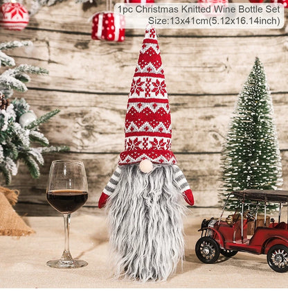 Christmas Wine Bottle Cover Merry Christmas Decorations For Home
