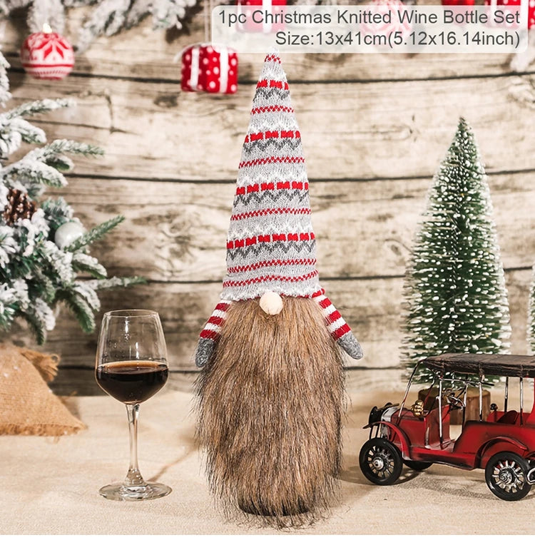 Christmas Wine Bottle Cover Merry Christmas Decorations For Home