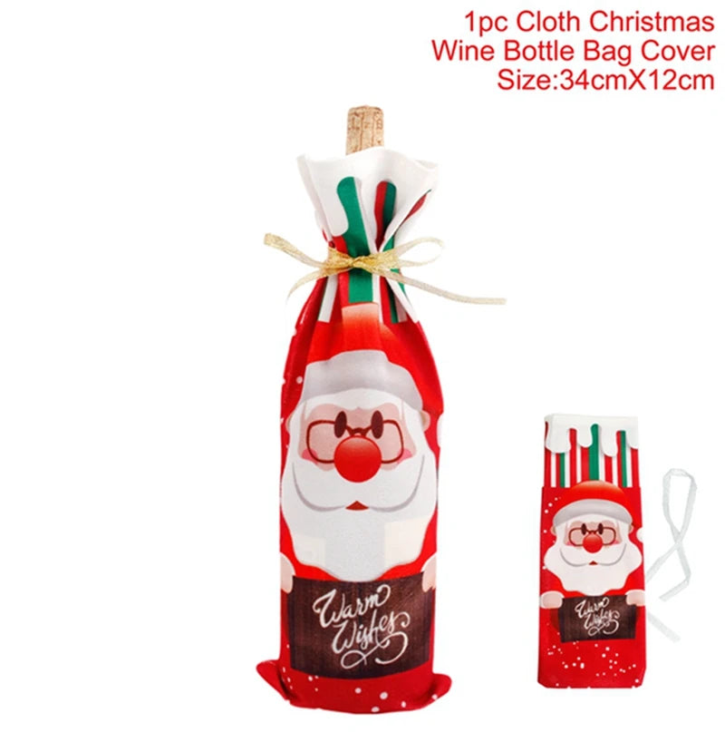 Christmas Wine Bottle Cover Merry Christmas Decorations For Home