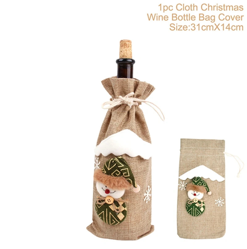 Christmas Wine Bottle Cover Merry Christmas Decorations For Home