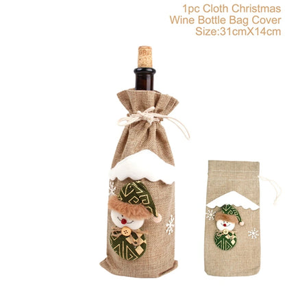 Christmas Wine Bottle Cover Merry Christmas Decorations For Home