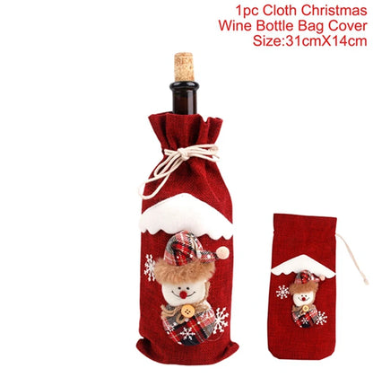 Christmas Wine Bottle Cover Merry Christmas Decorations For Home