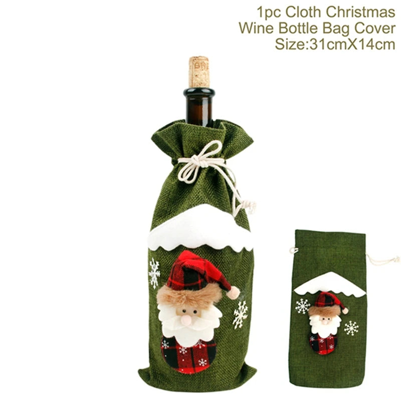 Christmas Wine Bottle Cover Merry Christmas Decorations For Home