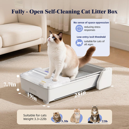 Robotail Fully-Open Smart Self-Cleaning Cat Litter Box