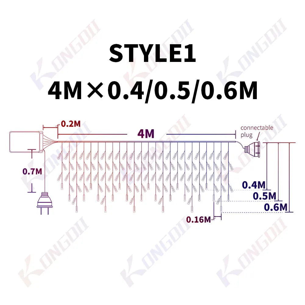 12M LED Icicle String Lights Fairy Curtain Christmas Lights Garland For Outdoor Garden Party Home Street 2023 New Year Decor