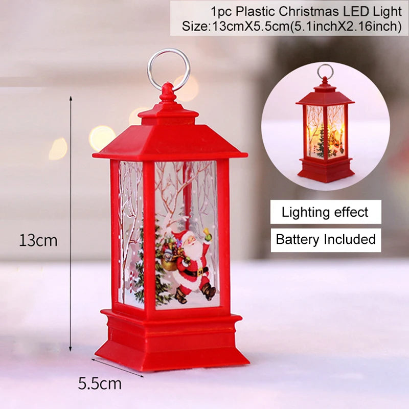 Christmas Lantern Light Merry Christmas Decorations for Home 2025 Navidad Christmas Tree Ornaments Xmas Gifts New Year 2026