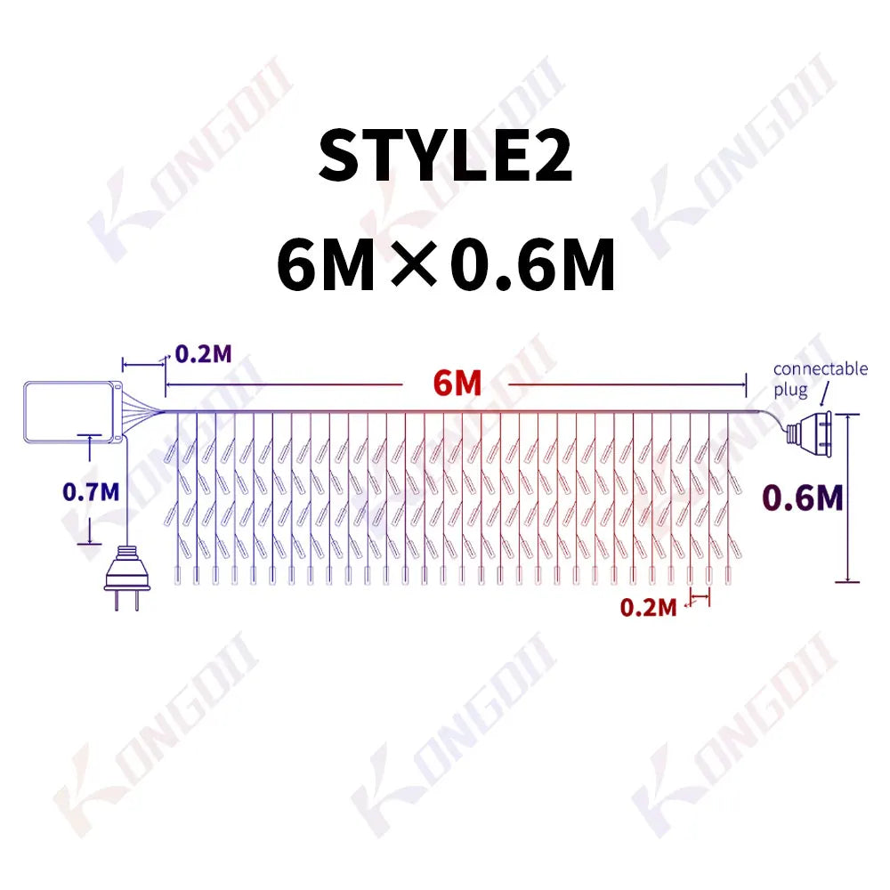 12M LED Icicle String Lights Fairy Curtain Christmas Lights Garland For Outdoor Garden Party Home Street 2023 New Year Decor