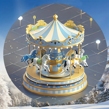 1 piece of retro carousel music box wooden signage