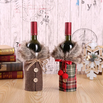 Christmas Wine Bottle Cover Merry Christmas Decorations For Home