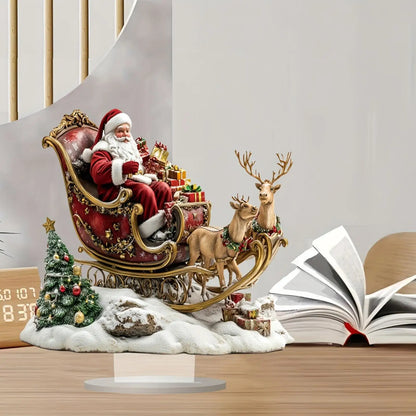 Christmas Table Sign 2D Xmas Shelf Decor Santa Claus