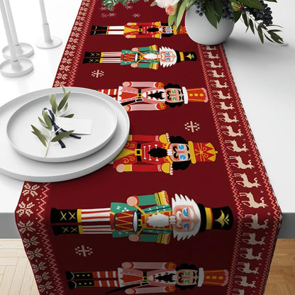 Christmas Nutcracker Red polyester Table Runner