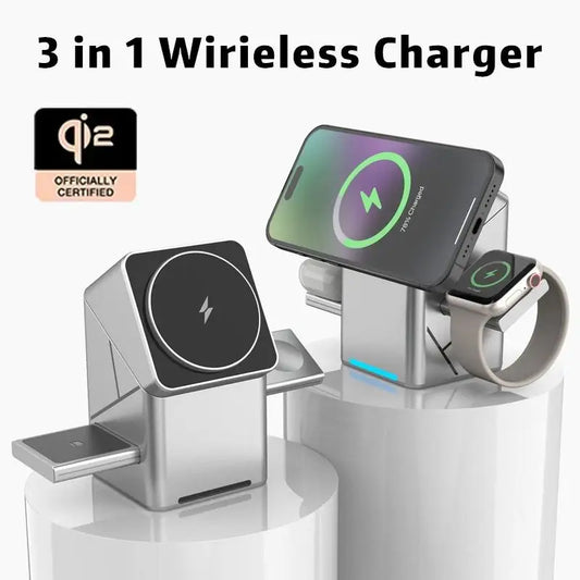 3-in-1 Magnetic Wireless Charging Station 15W 180°