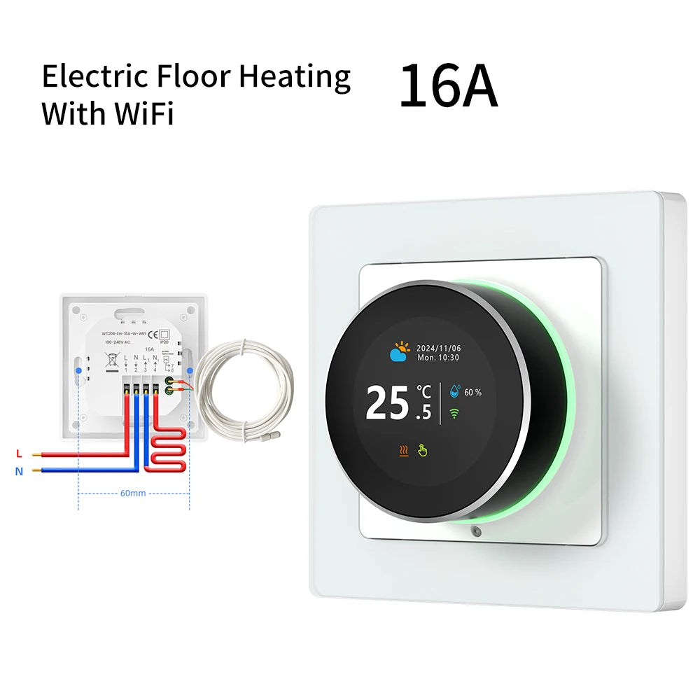 Tuya WiFi Smart Knob Thermostat Temperature Controller For Water Gas Boiler Electric Heating Works With Alexa Google Home
