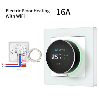 Tuya WiFi Smart Knob Thermostat Temperature Controller For Water Gas Boiler Electric Heating Works With Alexa Google Home