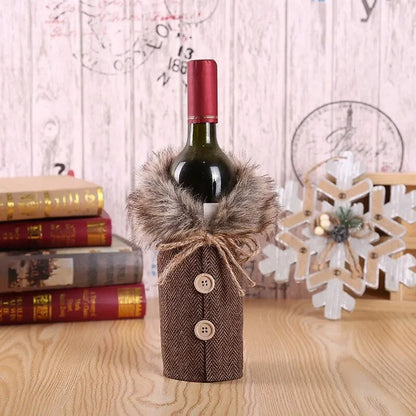 Christmas Wine Bottle Cover Merry Christmas Decorations For Home