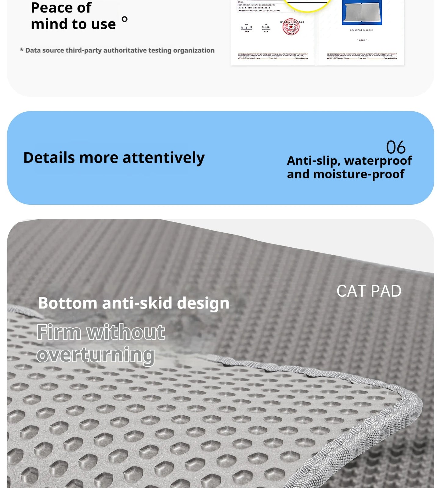 XL Clean-Step Mat – 60cm x 90cm Waterproof Double-Layer Litter Trapper
