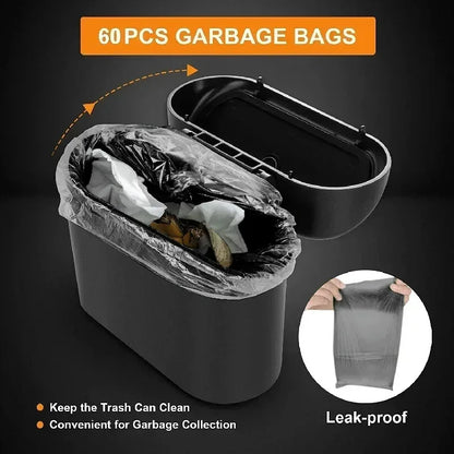1PC Leak-Proof Small Car Trash Can with Lid Mini Garbage