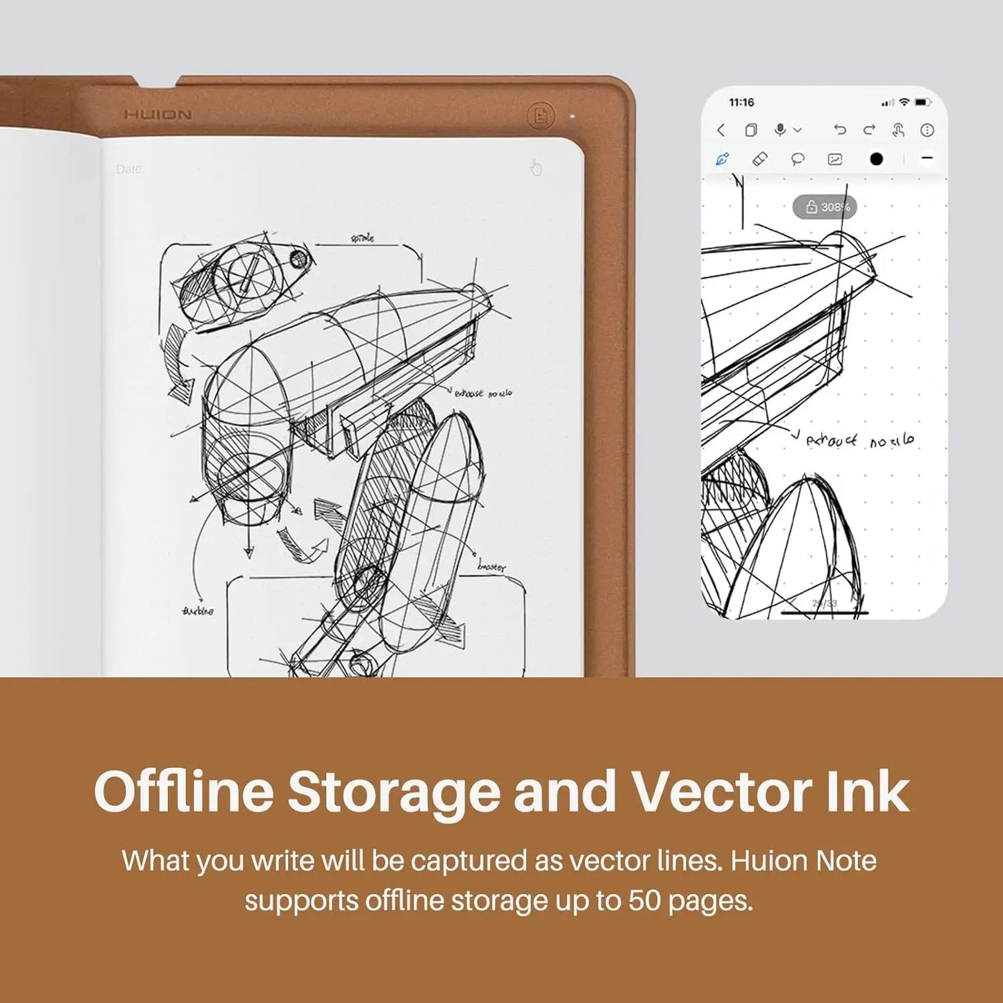 Digital Notebook Drawing  2-in-1 Tablet With Battery-free Pen