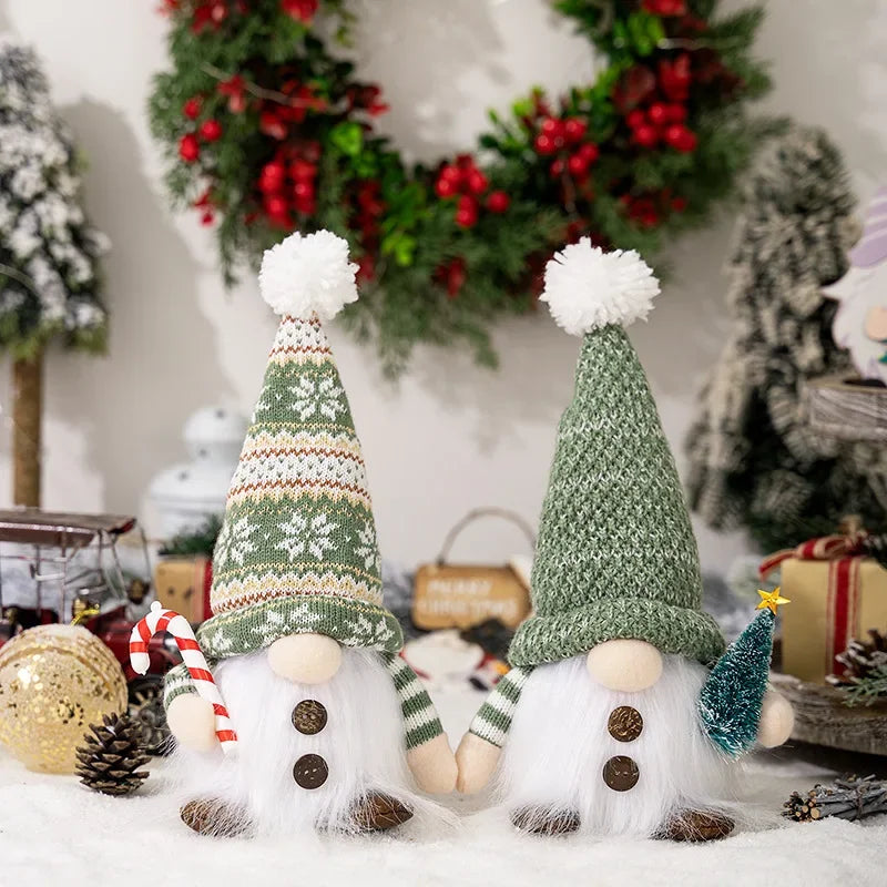 30cm Glowing Knitted Gnome Doll Couple with Led Night Light 2025 Christmas Decorations Home Xmas Tree Decor New Year 2026 Gift