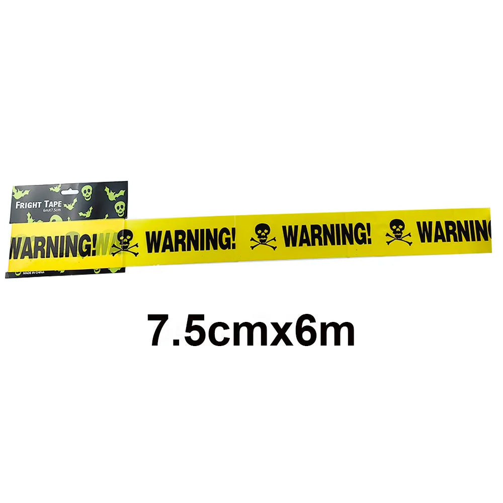 Halloween Caution Tape Decorations Scary Fright and Warning Tape for Zombie Party Horror Party Haunted House Decoration tape