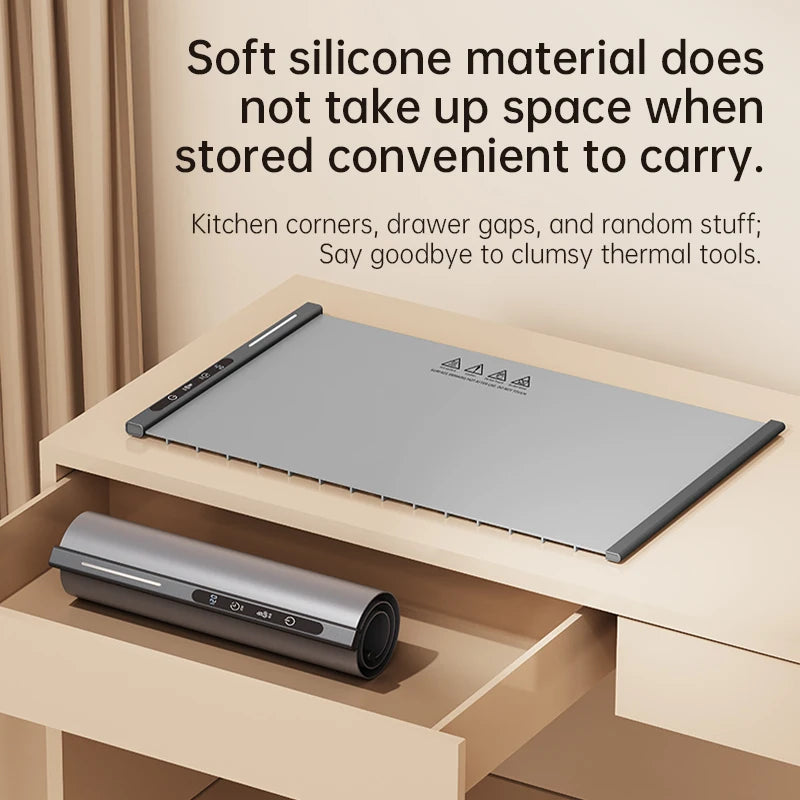 Flexible Silicone Food Warmer Mat Foldable Food Warming Tray Electric