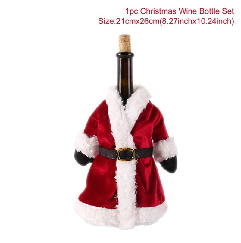 Christmas Wine Bottle Cover Merry Christmas Decorations For Home