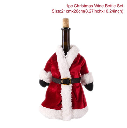 Christmas Wine Bottle Cover Merry Christmas Decorations For Home