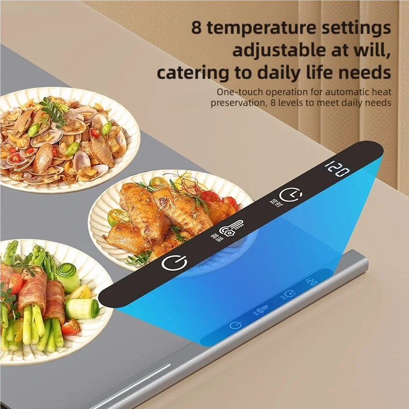 Food silicone heating pad, electric heating tray, foldable and flexible food warmer