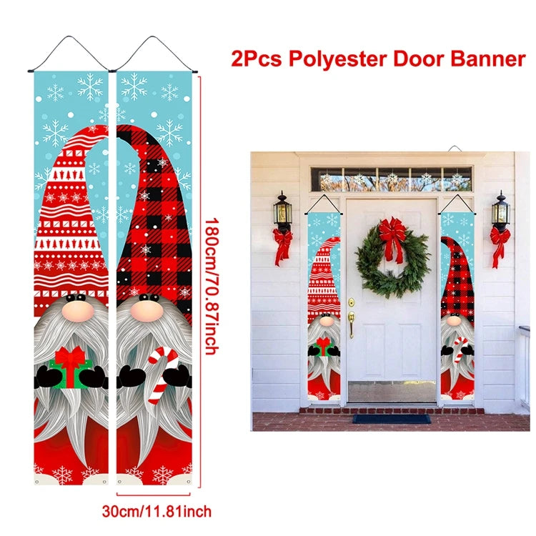 Christmas Hanging Door Banner Merry Christmas Decoration for Home