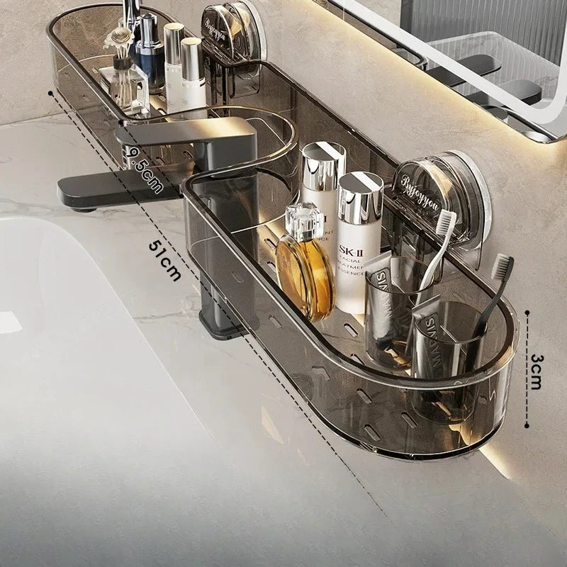 Rack Suction Cup Non-punching Toilet Thickened Acrylic Shelf