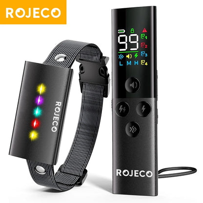 ROJECO  Dog Training Collar with Remote Control 1600FT IP67 Waterproof Electric Dog Collar For Pet Dog Bark Control Stop Collar