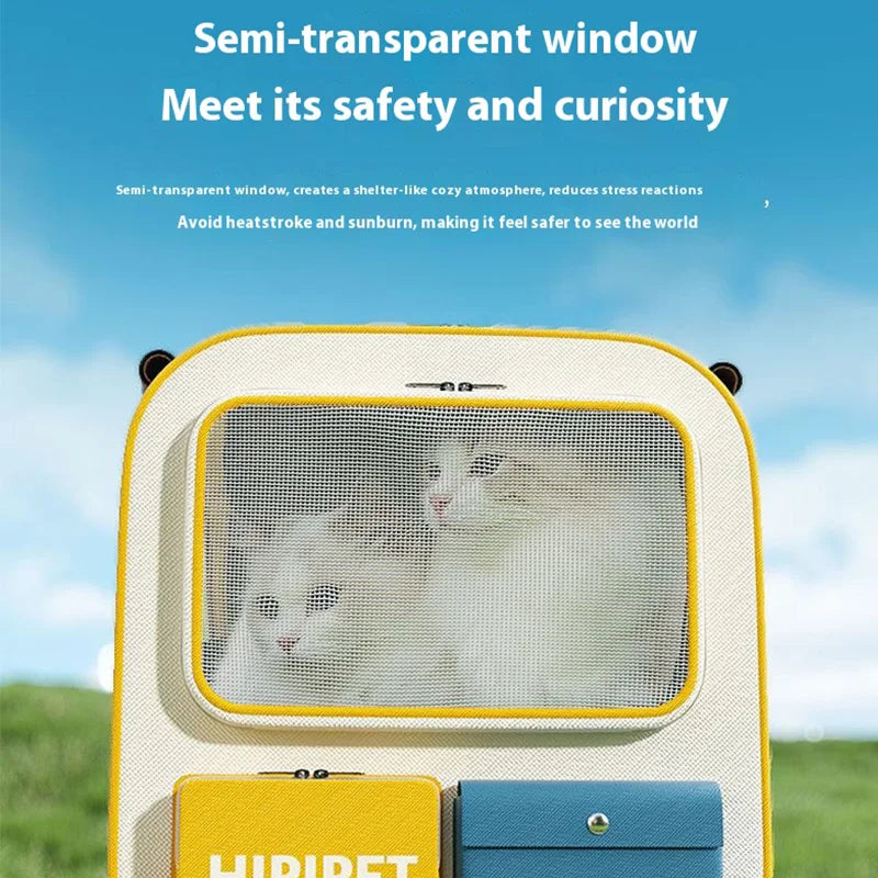 3 In 1 Cat Carrier Backpack With Wheels Multi Function Large Capacity Pet Carrier Foldable Design for Cats Dogs Outdoor Travel