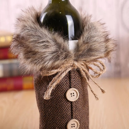 Christmas Wine Bottle Cover Merry Christmas Decorations For Home
