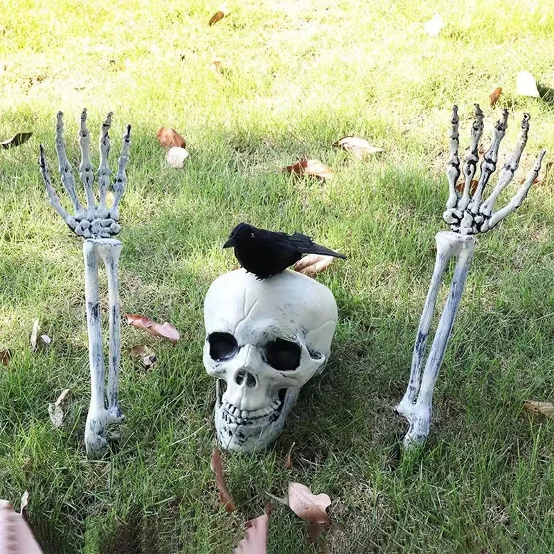 Halloween Decorations Skeleton Hand Bone Outdoor Courtyard  Inserting Scary Ghost Hand Bone Haunted House Halloween Party Props
