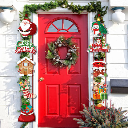 Merry Christmas Hanging Door Banner Santa Claus
