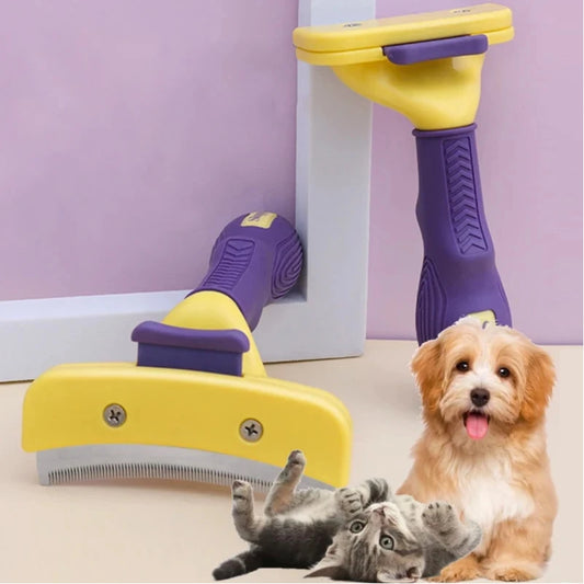 Professional Dual-Action Pet Grooming & De-Knotting Brush