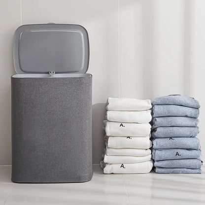 Fabric dirty clothes basket household covered bathroom storage basket handle