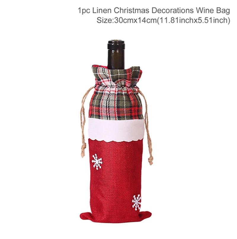 Christmas Wine Bottle Cover Merry Christmas Decorations For Home