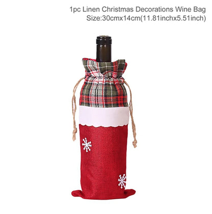 Christmas Wine Bottle Cover Merry Christmas Decorations For Home