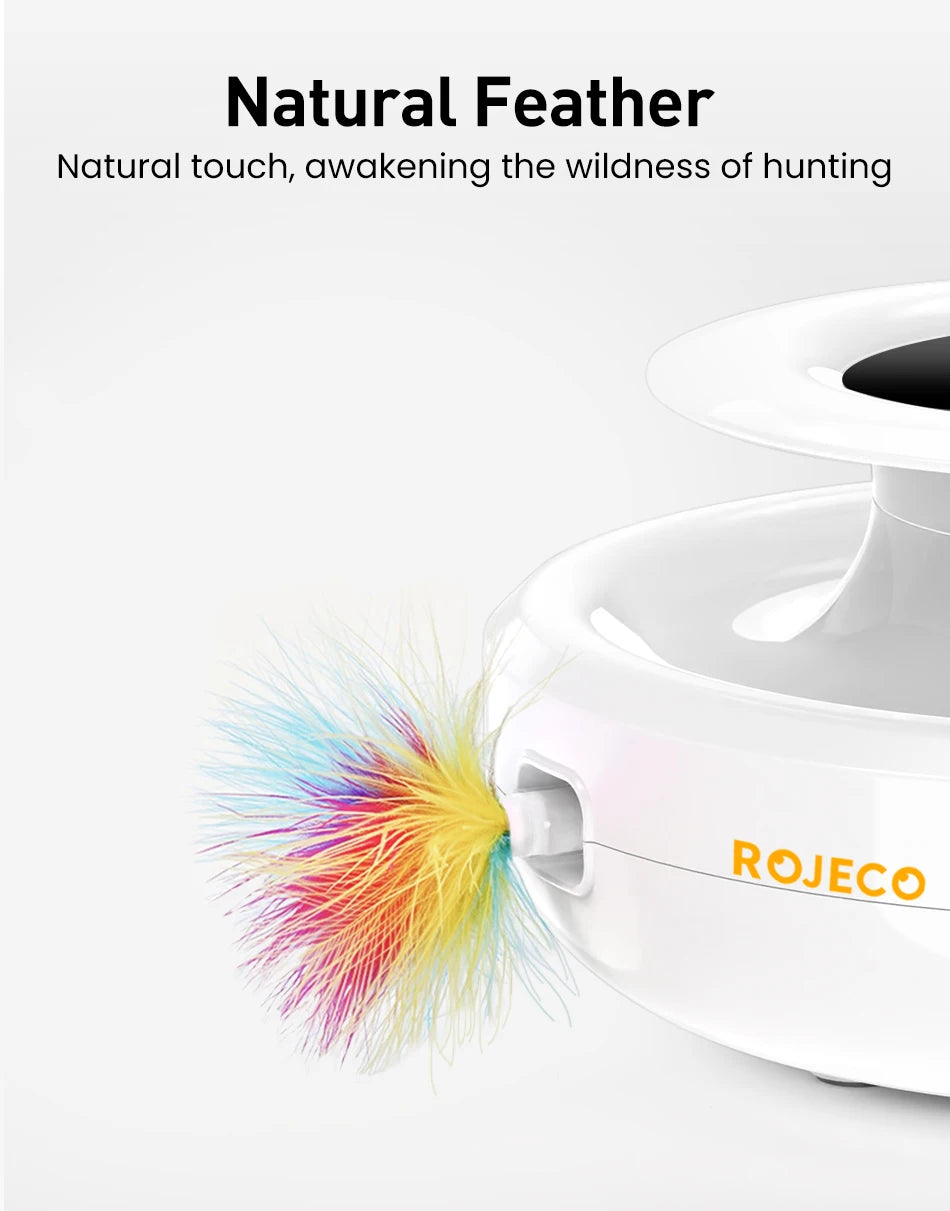 2-in-1 Smart Cat Toy Set – Automatic Feather & Rolling Ball Interactive Pet Toy (5 Modes)