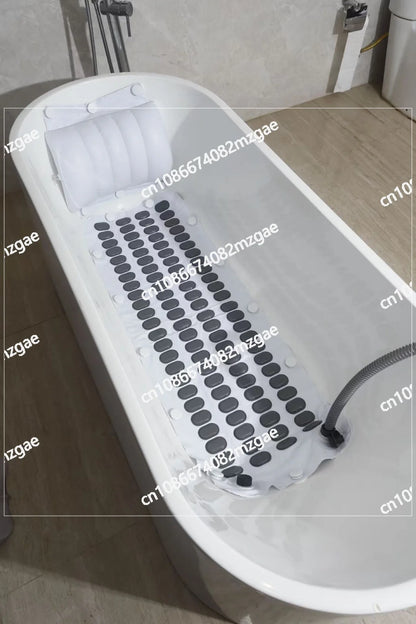 Anti slip full body waterproof hot tub spa mat, upgraded bubble machine+124cm bath mat+new pillow set