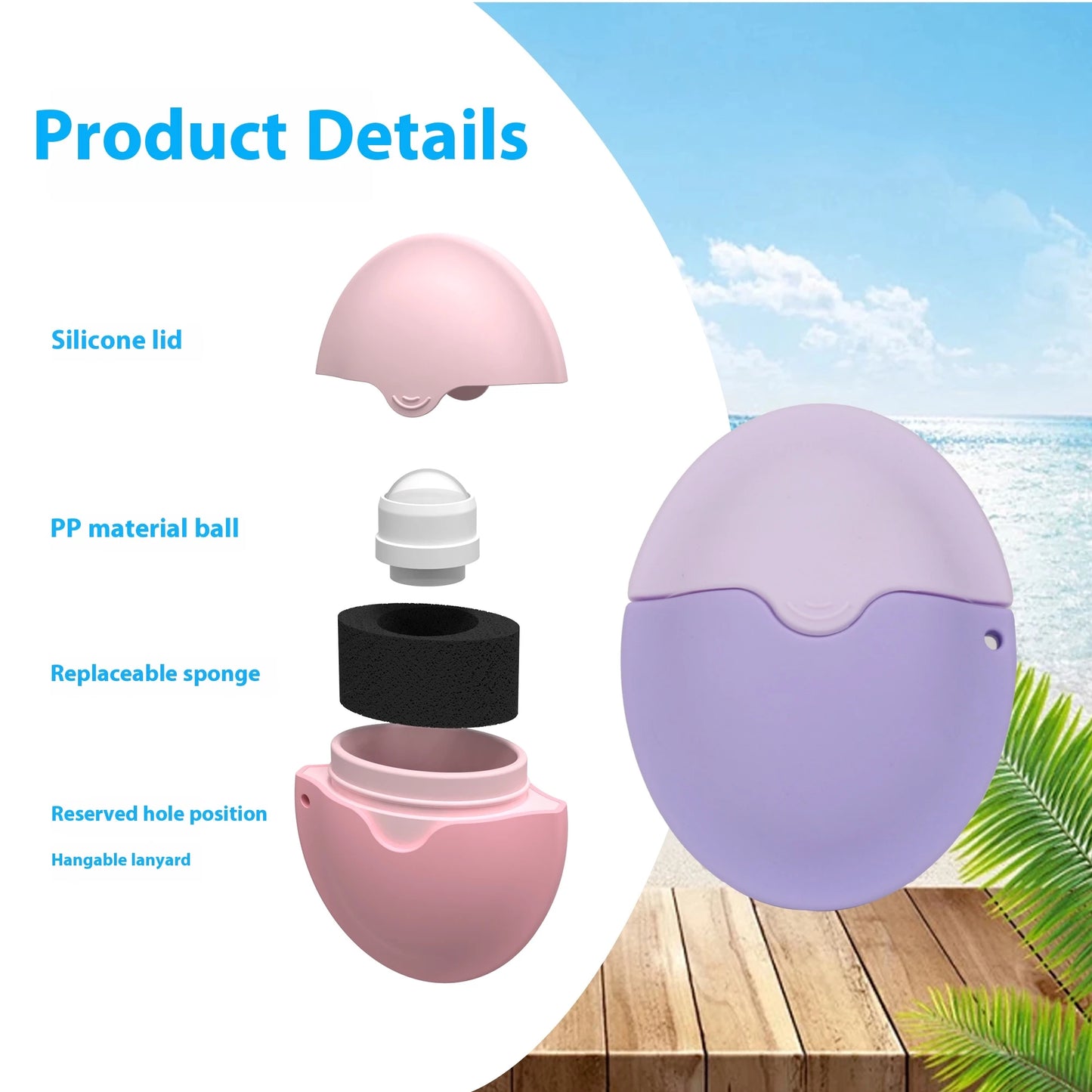 Sunscreen Roller Applicator Silicone Leak-Proof Portable Travel Dispenser Bottle